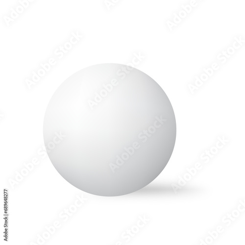 White sphere with shadow. Ball. Vector illustration
