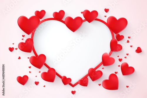 valentine's day heart heart frame, valentine's day frame with hearts, Empty frame with red hearts decoration