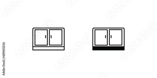 cabnet icon with white background vector stock illustration
