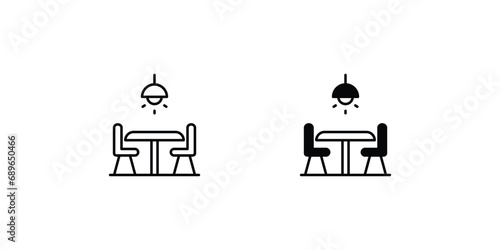 dinning table icon with white background vector stock illustration