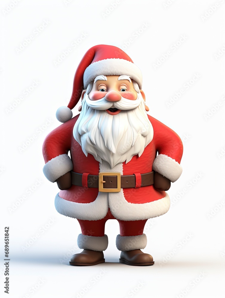 3D Santa claus character , white background with generative ai 3D Santa claus character , white background with generative ai