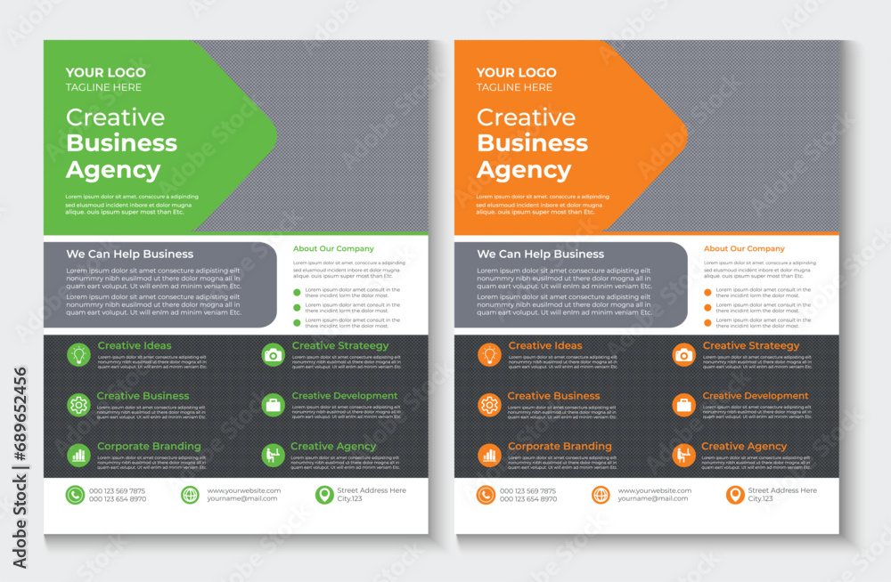 Fototapeta premium Corporate business multipurpose flyer design template 