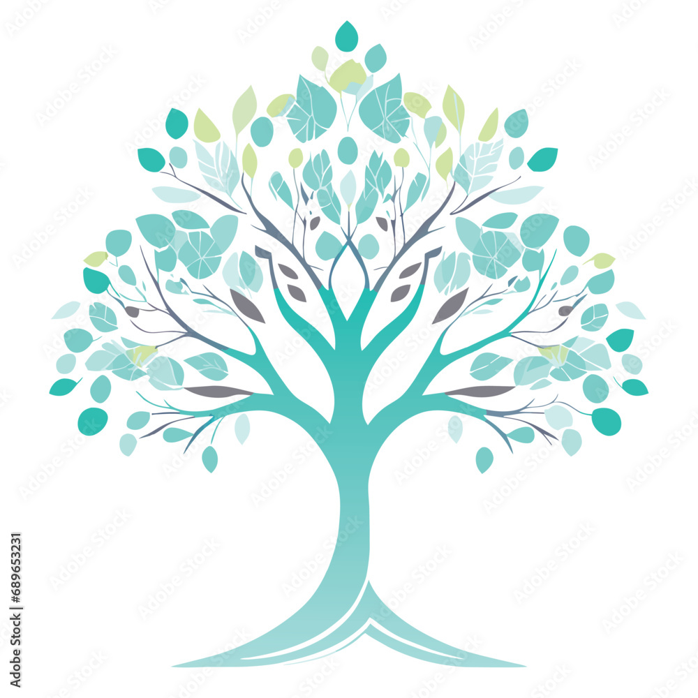 Obraz premium color vector illustration of spring tree
