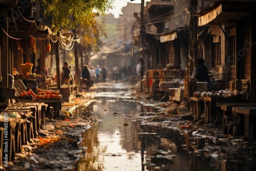 Bustling market streets in the heart of Baghdad, Generative AI
