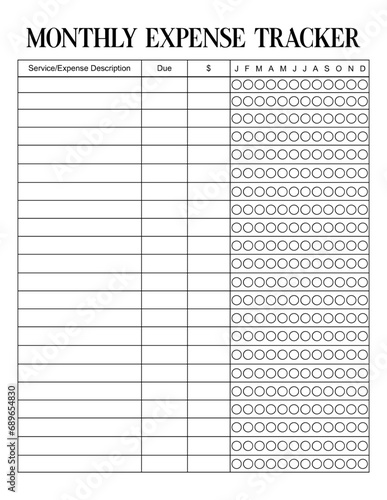 MONTHLY EXPENSE TRACKER  Forms Order Trackers Crafters Business Planner