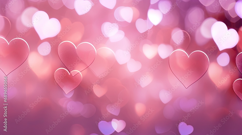 Pink hearts background, Valentine special. Created with Ai
