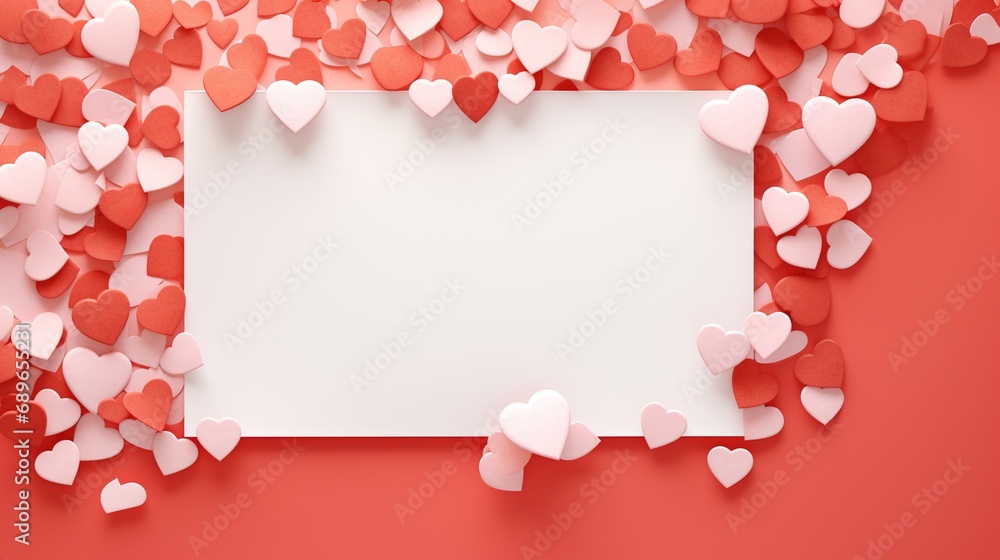 White paper with flowers. Valentine special background. Created with Ai