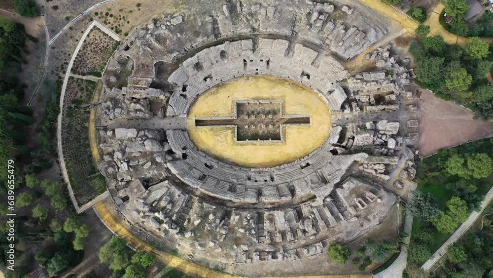 Aerial view of Conjunto Arqueologico de Italica, an archeological site from the Roman Empire,
Santiponce, Sevilla, Spain. Aerial view of Conjunto Arqueologico de Italica, an archeological site from the Roman Empire,
Santiponce, Sevilla, Spain.