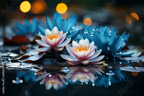 Generative AI picture of beautiful lotus flower meditation yoga concept