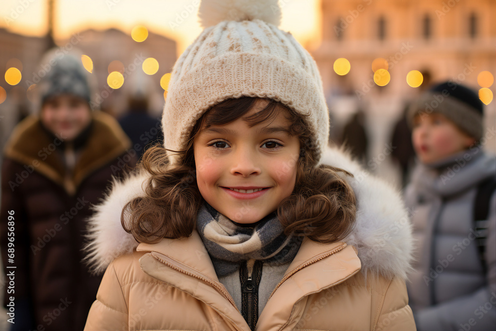 Ai generated picture image of cheerful children enjoying christmas time miracle fairytale Ai generated picture image of cheerful children enjoying christmas time miracle fairytale