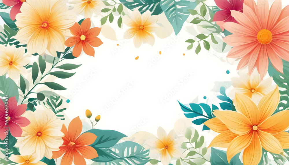 vector summer floral background