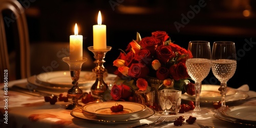 Dinner with an elegant table setting can evoke a sense of romance and intimacy.