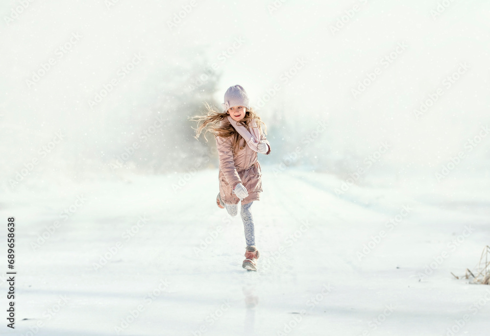 Dziecko zimą - obrazy, fototapety, plakaty 