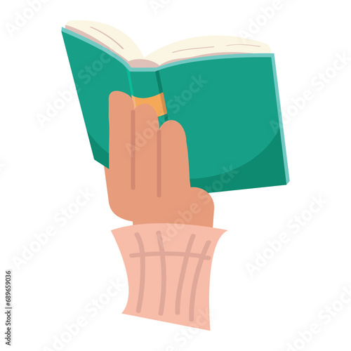 Hand Holding with open book