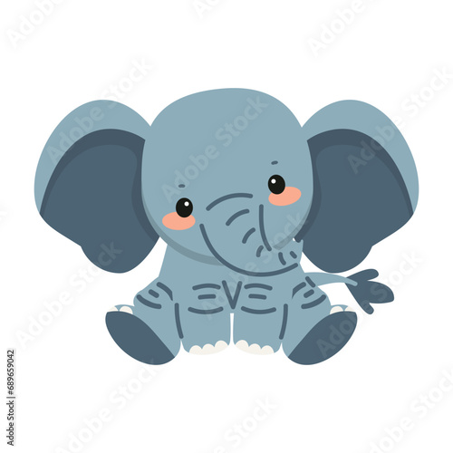 cute elephant doodle animal cartoon