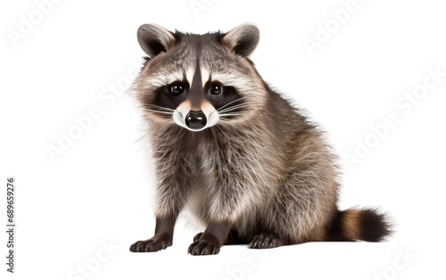 Sly Raccoon On Isolated Background