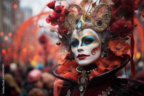 Cologne Carnival. Women in masks