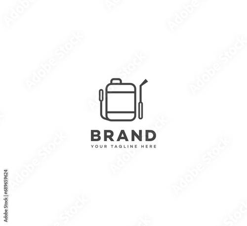 Backpack sprayer logo design template elements. Vector illustration. New Modern logo.