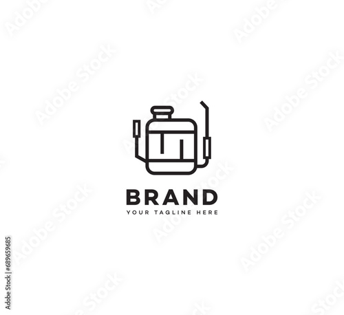Backpack sprayer logo design template elements. Vector illustration. New Modern logo.