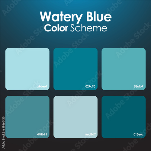 Watery Blue color scheme set