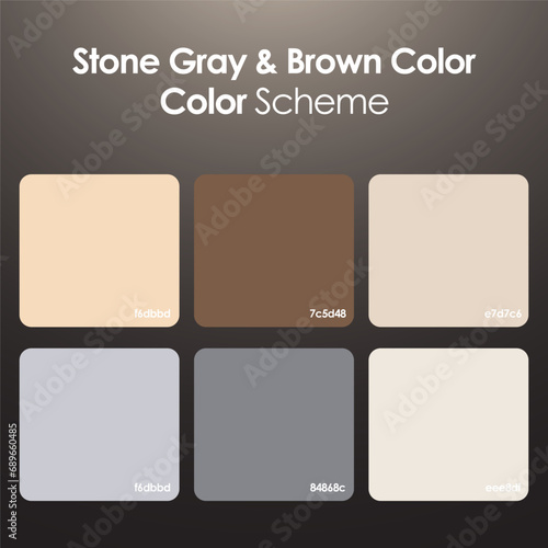 Stone gray and brown color scheme set