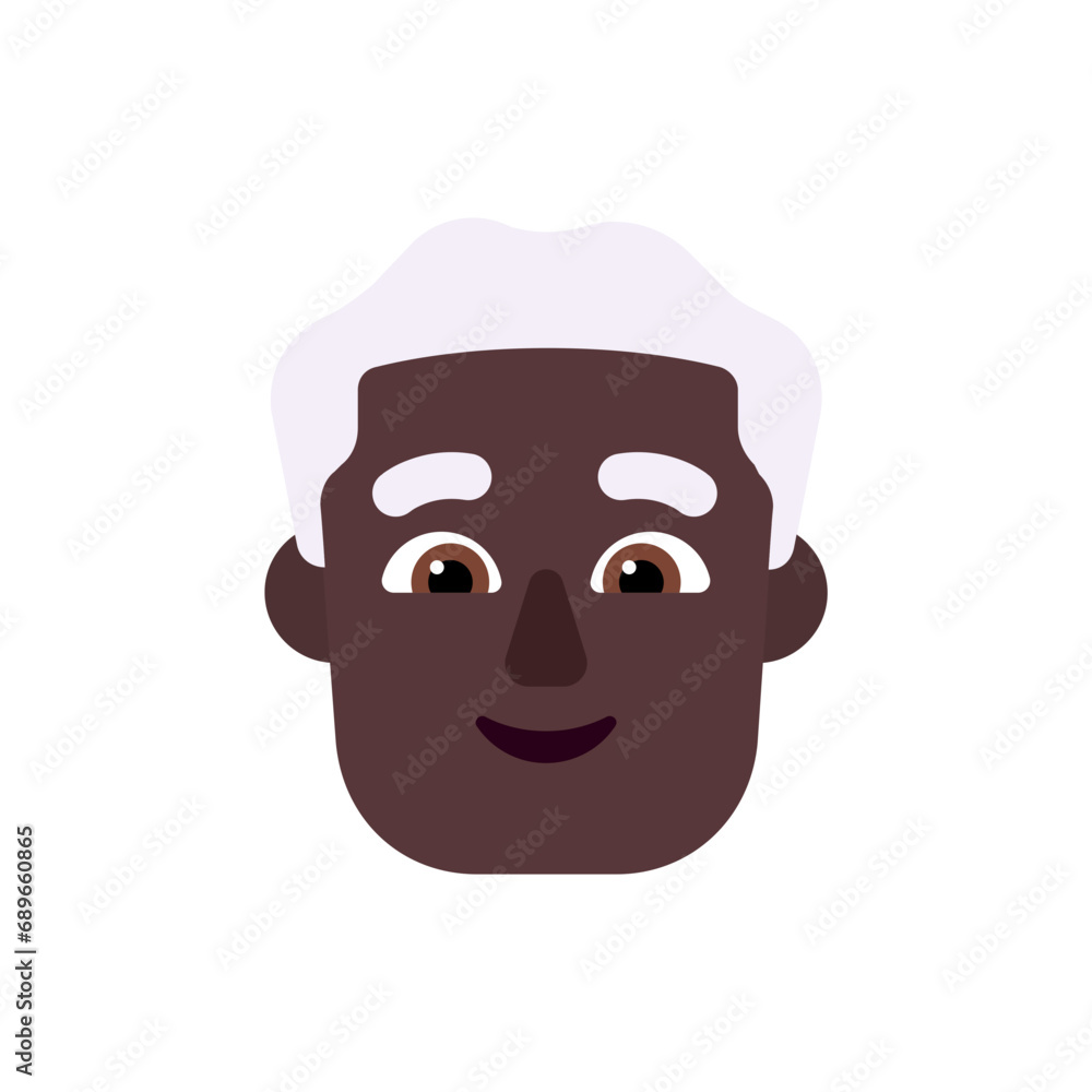 Man: Dark Skin Tone, White Hair Man: Dark Skin Tone, White Hair