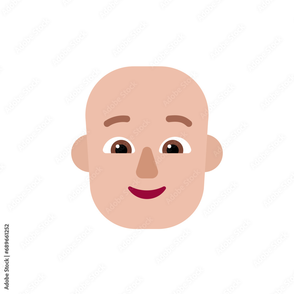 Person: Medium-Light Skin Tone, Bald Person: Medium-Light Skin Tone, Bald