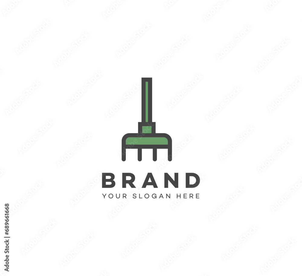 Rake logo design template elements. Vector illustration. New Modern logo. Rake logo design template elements. Vector illustration. New Modern logo.