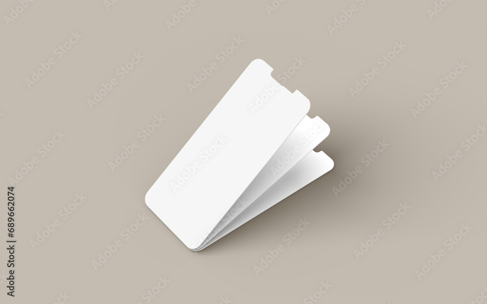 Mobile phone blank screen mockup floating in 3D rendering. App interface, ux ui, and web design presentation concept Mobile phone blank screen mockup floating in 3D rendering. App interface, ux ui, and web design presentation concept
