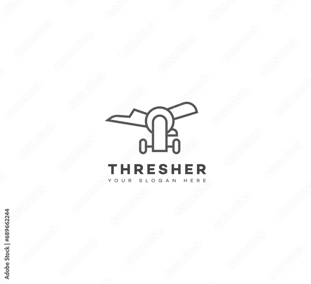 Thresher logo design template elements. Vector illustration. New Modern logo.