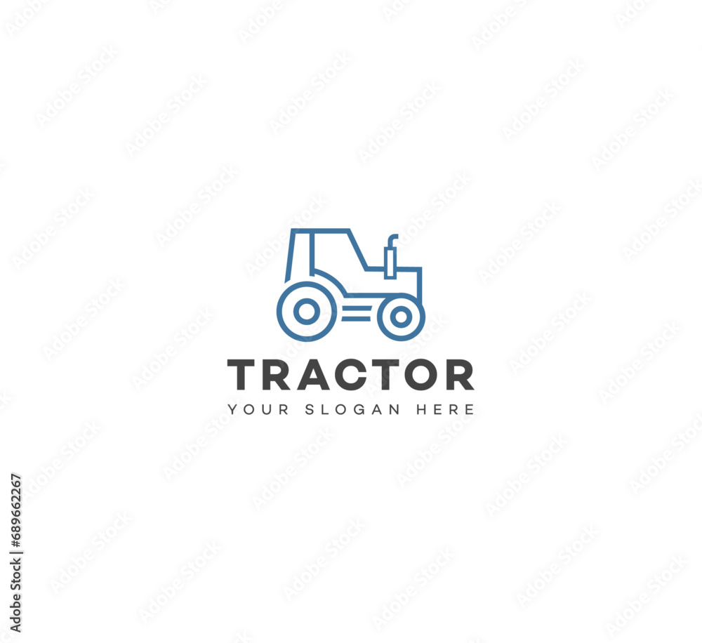 Tractor logo design template elements. Vector illustration. New Modern logo. Tractor logo design template elements. Vector illustration. New Modern logo.