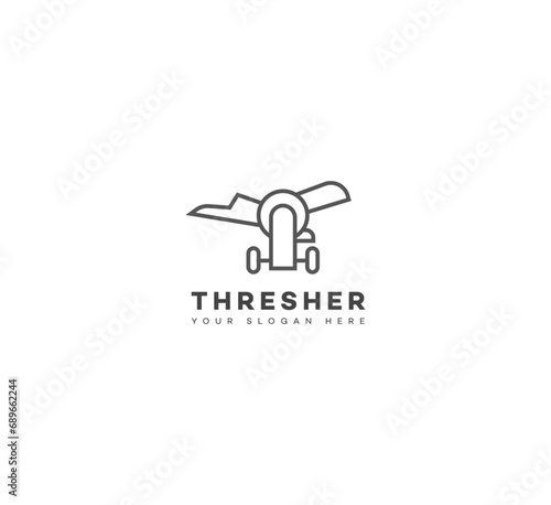 Thresher logo design template elements. Vector illustration. New Modern logo.