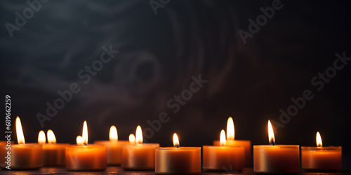 candles in the dark.Christmas Glow. Candles Burning in the Silent Night.AI Generative 