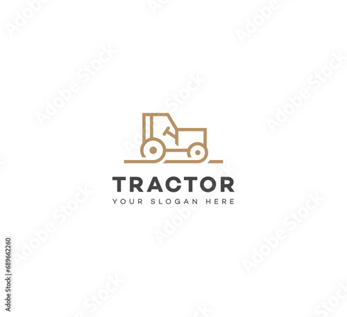 Tractor logo design template elements. Vector illustration. New Modern logo.