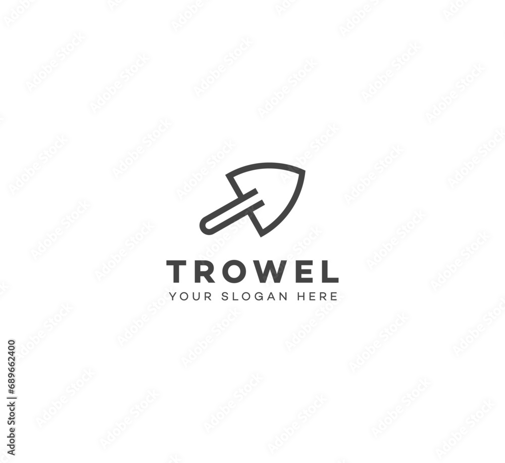 Trowel logo design template elements.Vector illustration. New Modern logo. Trowel logo design template elements.Vector illustration. New Modern logo.