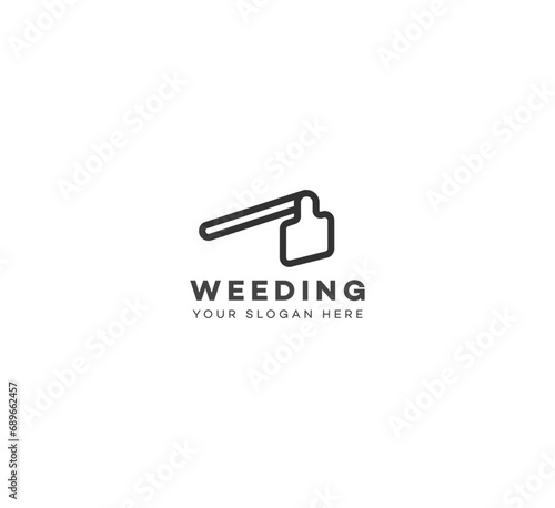 Weeding hoe logo design template elements. Vector illustration. New Modern logo.