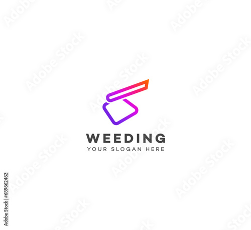 Weeding hoe logo design template elements. Vector illustration. New Modern logo.