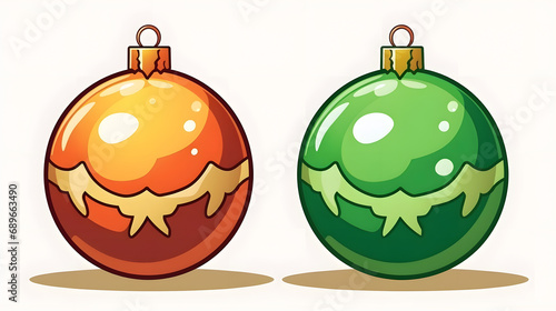 set of colorful christmas balls - ornament