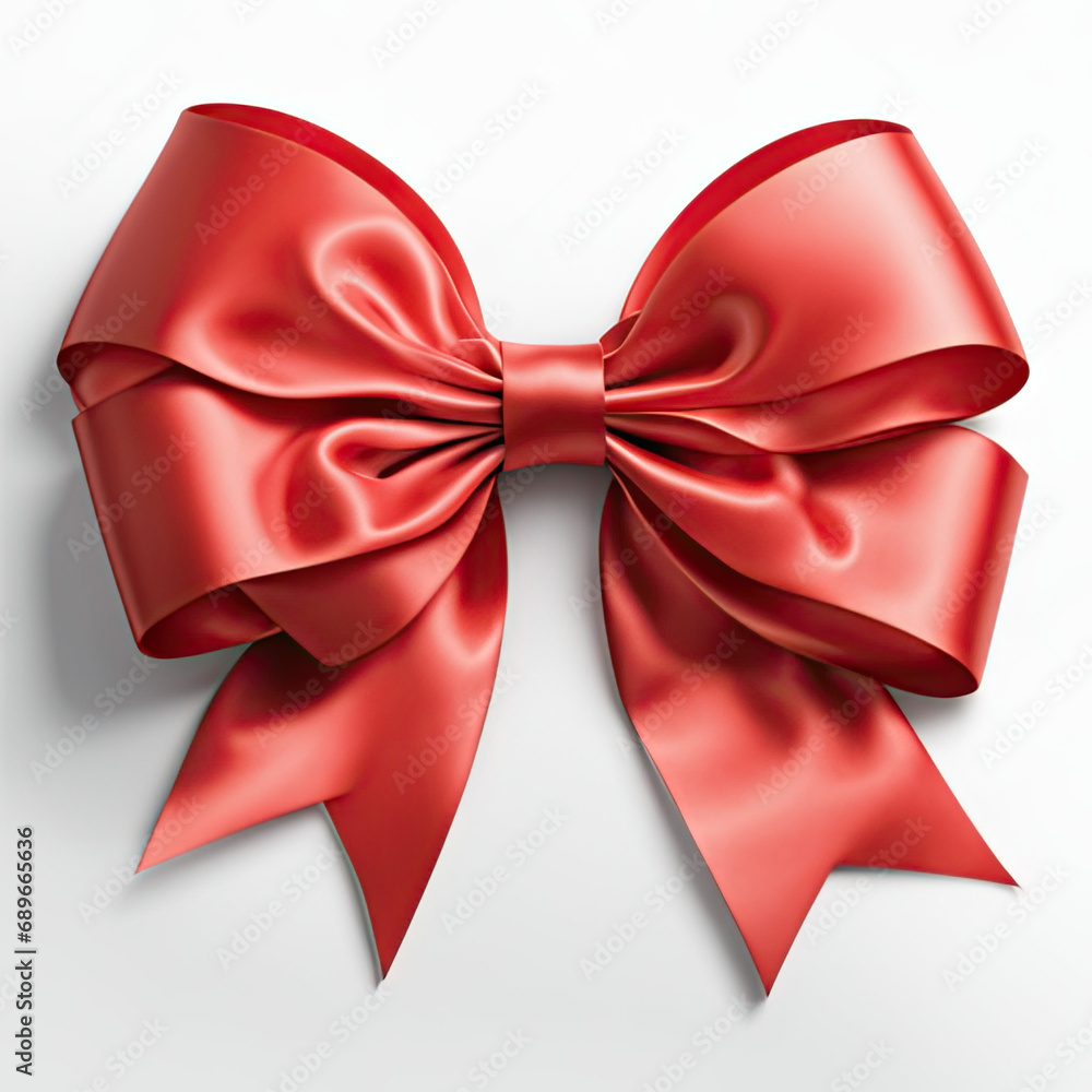 Red bow on a white background. Computer digital drawing. Red bow on a white background. Computer digital drawing.