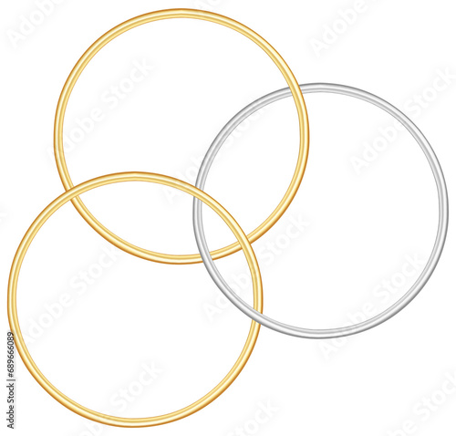 Gold and silver connected frames