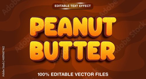 Peanut butter cute editable text effect template premium style
