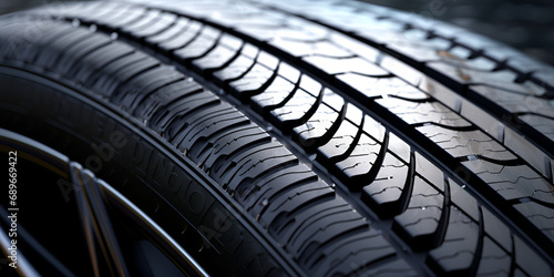 car tire close up.Car Tyre Wheels. Retail Display Close-Up.AI Generative 