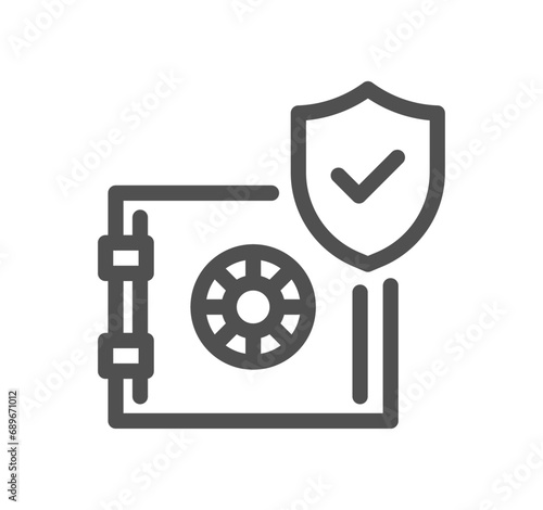 Banking and finance related icon outline and linear vector.