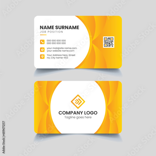 Grey and orange corporate business card design