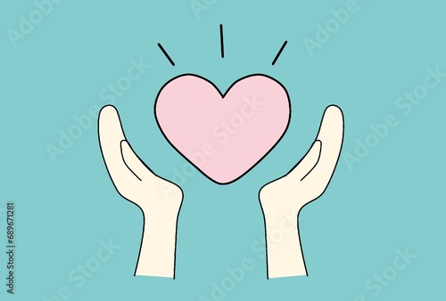両手とハート