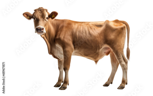 Graceful Grazers Brown Swiss Wonders Isolated on a Transparent Background PNG.