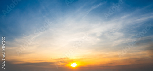 Sunset sky for background or sunrise sky and cloud at morning.