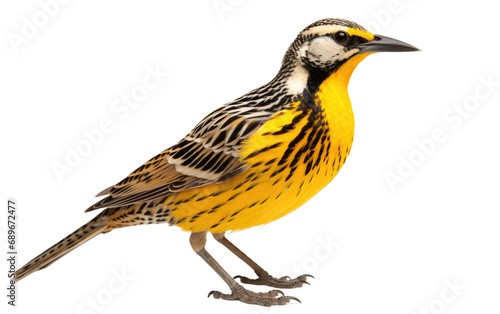 Eastern Meadowlark Grasslands Melodic Charm Isolated on a Transparent Background PNG.