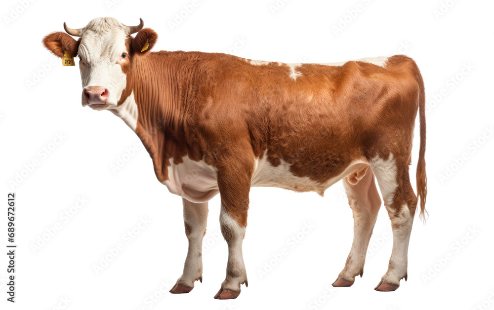 Ranchland Royalty Hereford Cattle Chronicles Unfold Isolated on a Transparent Background PNG.