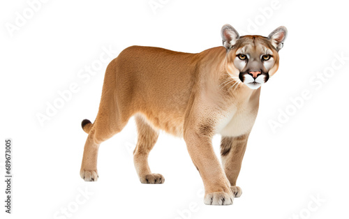 Cougar Wilderness Stealthy Stalking Chronicles Isolated on a Transparent Background PNG.